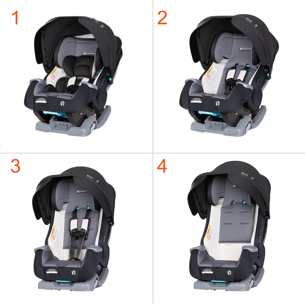 Asiento de coche convertible 4 en 1 Cover Me - Negro