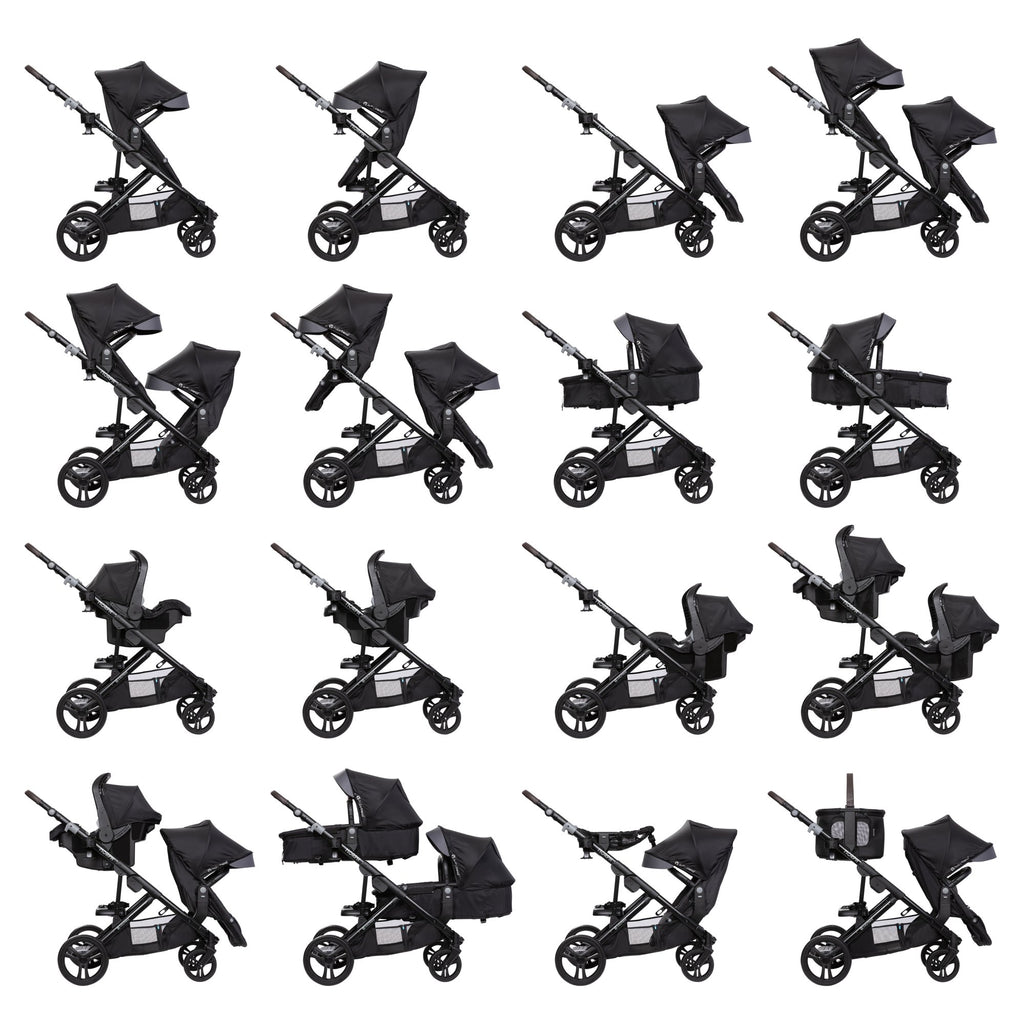 Sistema de viaje modular Morph para cochecito individual o doble - Negro